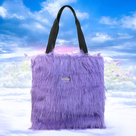 "LILAC" tote bag * faux fur