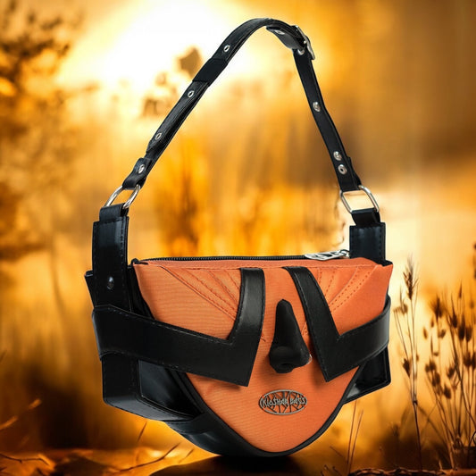 "THE FACE" orange shoulder bag