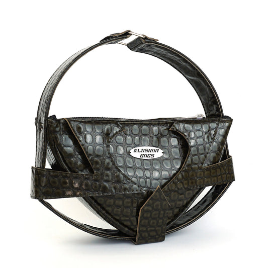 "CAGE" green shoulder bag