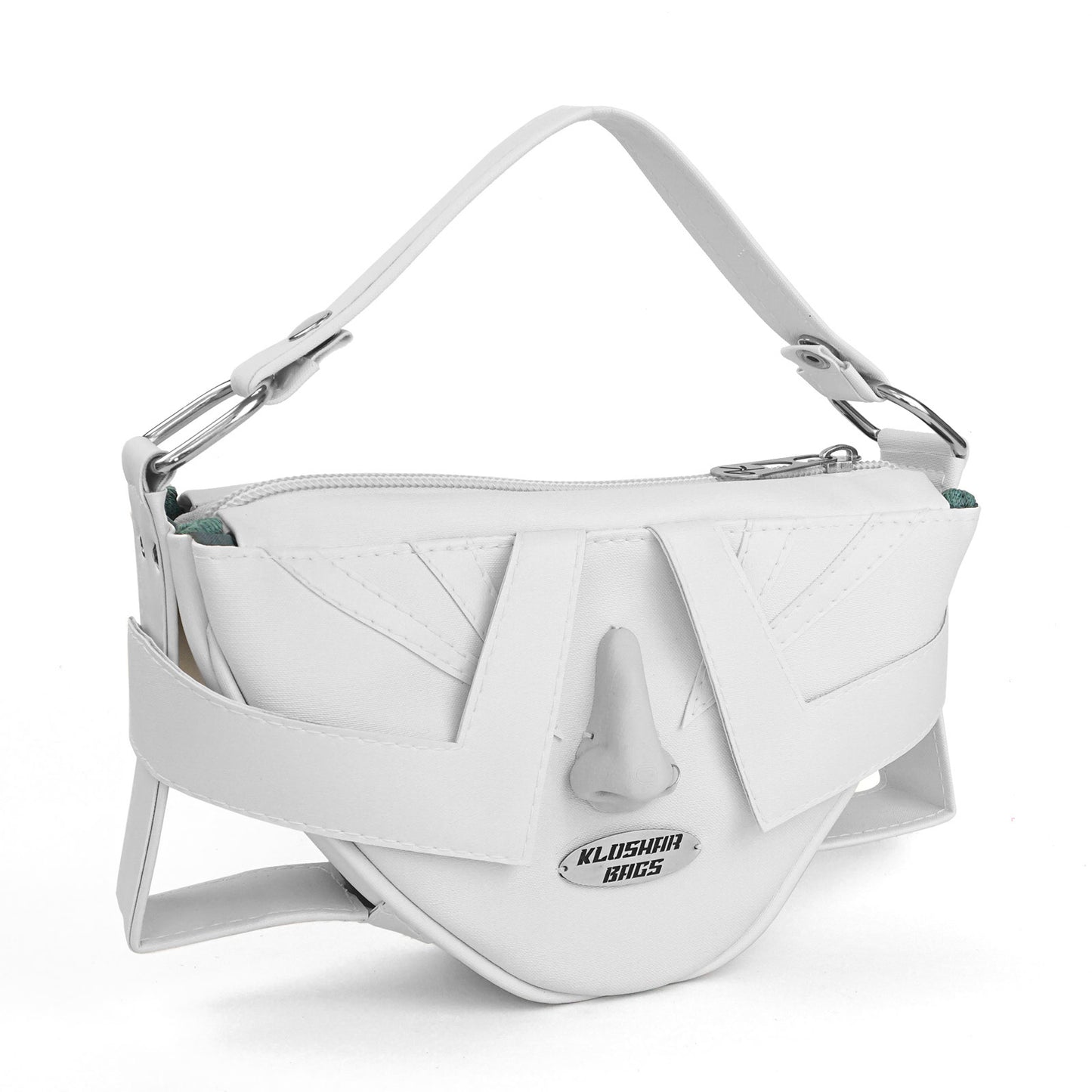 "THE FACE" white shoulder bag