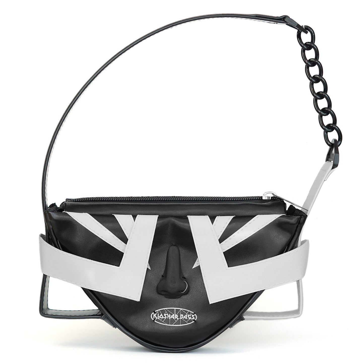 "THE FACE" black & white shoulder bag