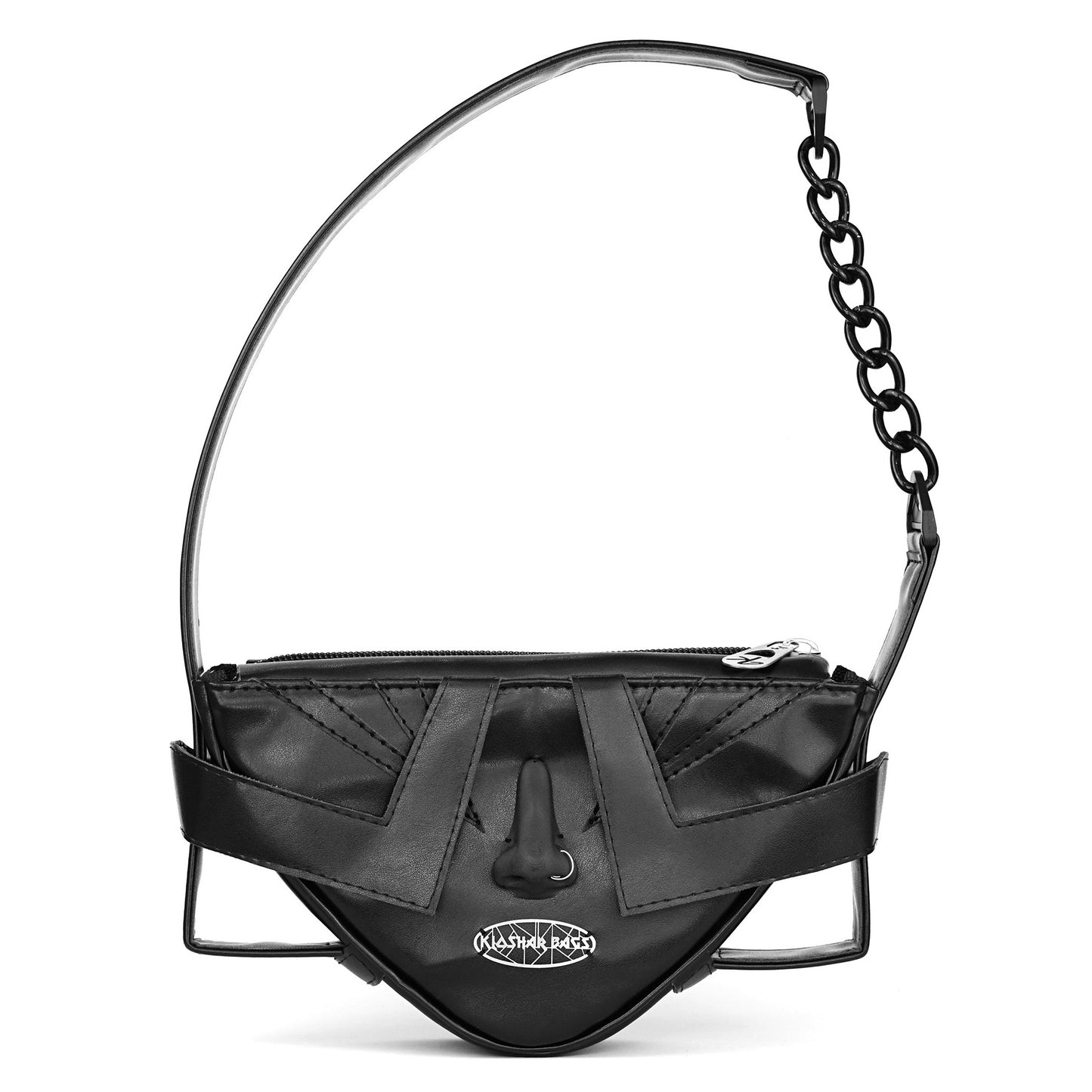 "THE FACE" black shoulder bag