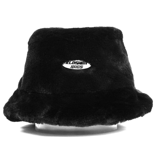 "BLACK" bucket hat plush