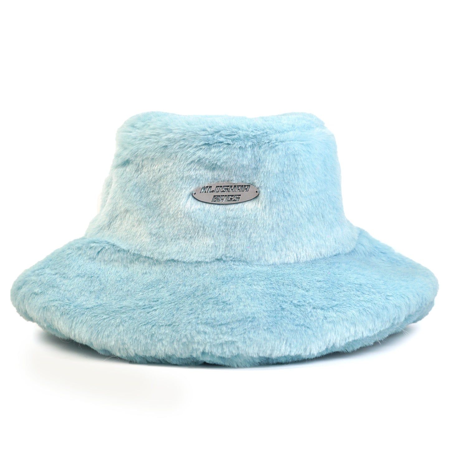 "BLUE" big hat * faux fur