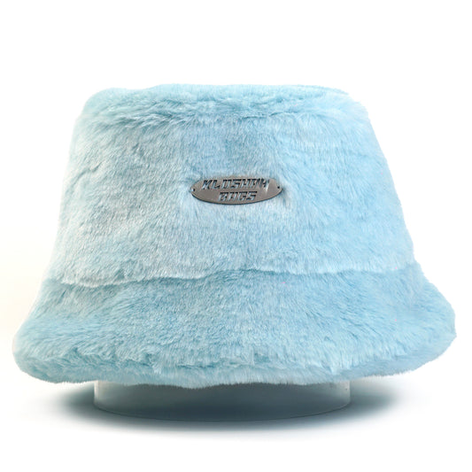 "BLUE" bucket hat * faux fur