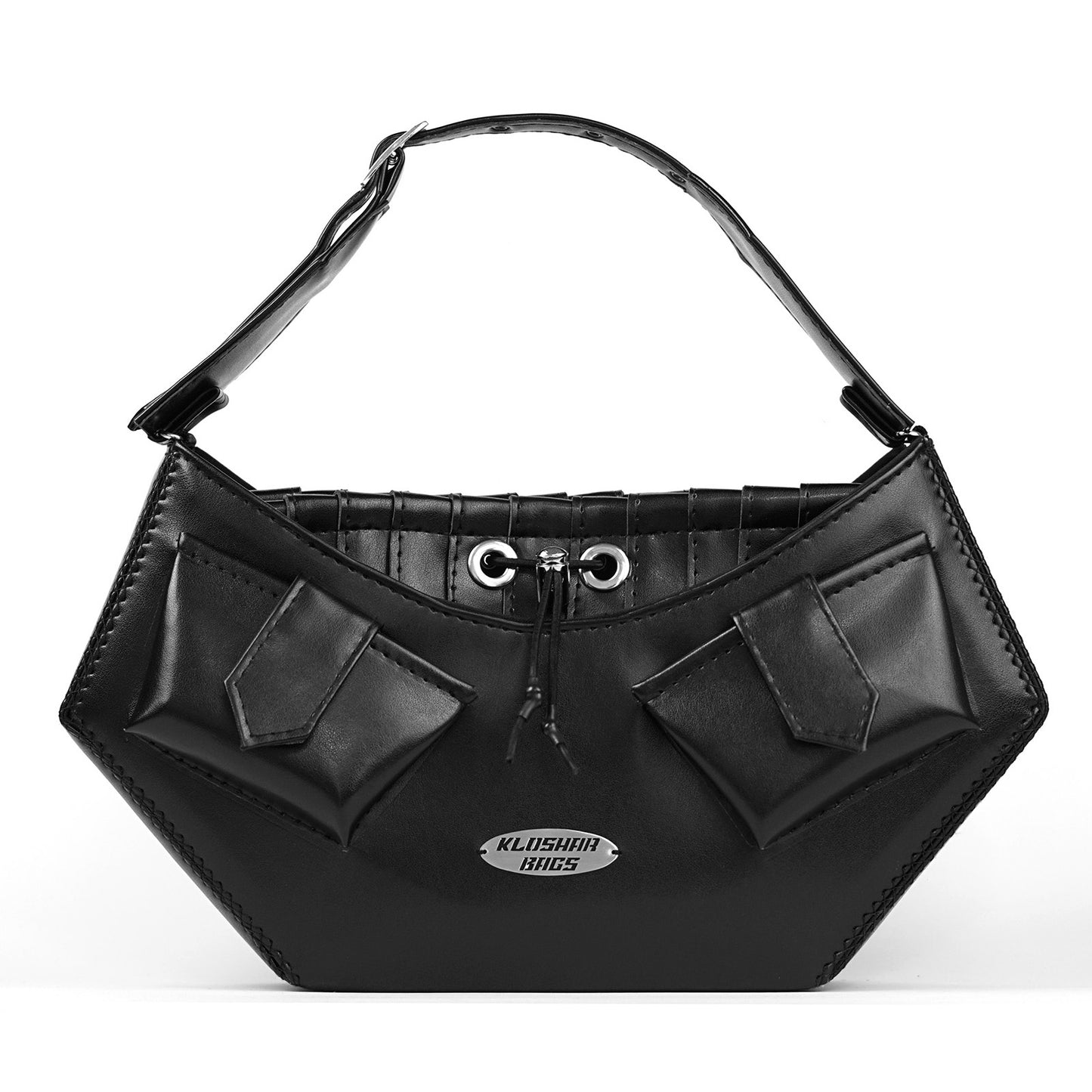 "HEXAGON" black shoulder bag